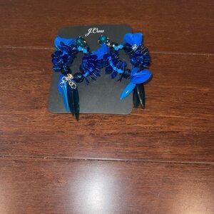 nwt J.Crew Blue Statement Earrings